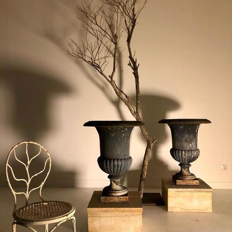 1850 cast iron urns