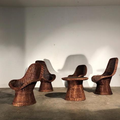 1960 rattan set 