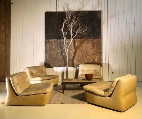 1970 leather vintage chairs 
