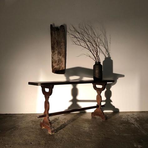 19th oak console 