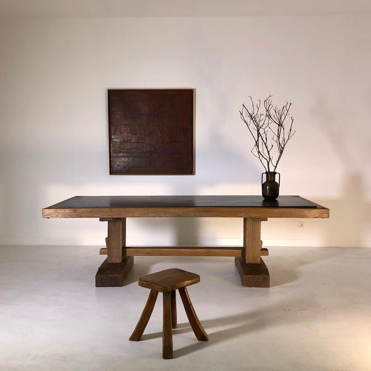 Large 1960 rustic modern table 