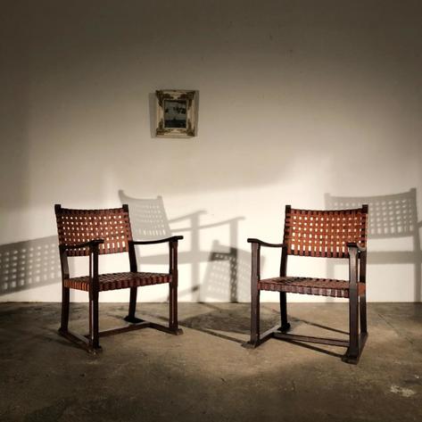 Pair 1950 armchairs 