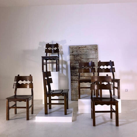 Set of 6 rustic modern chairs 